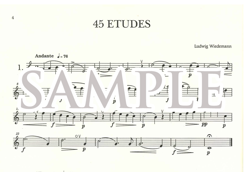 オーボエ ヴィーデマン 45 エチュード 楽譜and CD