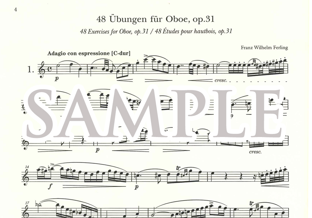 オーボエ教本 フェルリンク：48のエチュード Op.31（ISE）